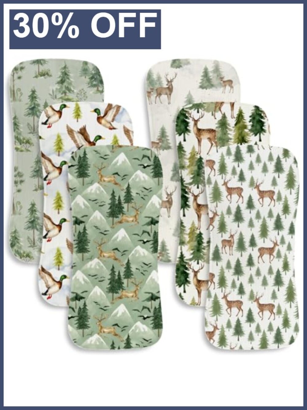 6 Pack Baby Burp Cloths Soft Cotton 3-Layer Newborn Spit-Up Rags